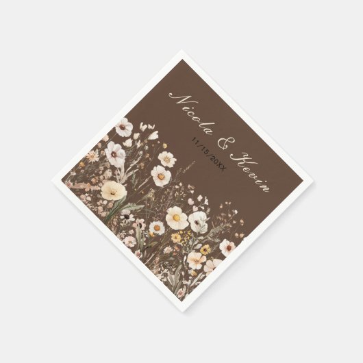 Serviette En Papier Fleur sauvage Automne Automne Automne Floral Maria (Coin)