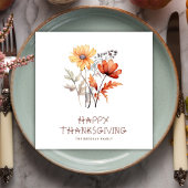 Serviette En Papier Fleur sauvage Automne Élégant Rustique Thanksgivin