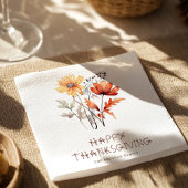 Serviette En Papier Fleur sauvage Automne Élégant Rustique Thanksgivin