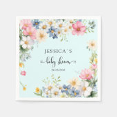 Serviette En Papier Fleur sauvage, Baby shower (Devant)