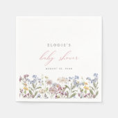 Serviette En Papier Fleur sauvage Baby shower Papier Naples Floral Gir (Devant)