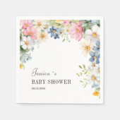 Serviette En Papier Fleur sauvage, Baby shower serviettes (Devant)