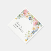 Serviette En Papier Fleur sauvage, Baby shower serviettes (Coin)