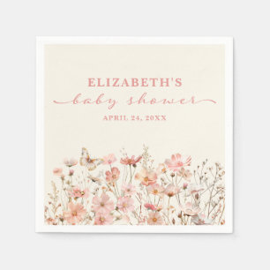Serviette En Papier Fleur sauvage bébé en Fleur Baby shower fille
