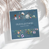 Serviette En Papier Fleur sauvage bleu Dusty Mariage de prairie