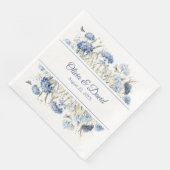 Serviette En Papier Fleur sauvage bleu français Mariage de pré- (Coin)
