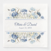 Serviette En Papier Fleur sauvage bleu français Mariage de pré- (Devant)