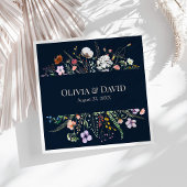 Serviette En Papier Fleur sauvage bleu marine Mariage de pré- Napkins