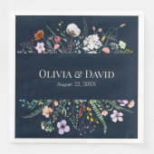 Serviette En Papier Fleur sauvage bleu marine Mariage de pré- Napkins (Devant)