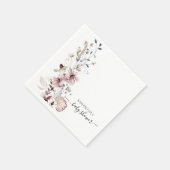 Serviette En Papier Fleur sauvage boho Baby shower moderne minimal (Coin)