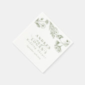 Serviette En Papier Fleur sauvage Boho Chic Fête des mariées (Coin)