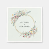 Serviette En Papier Fleur sauvage Boho Fern Mint Mariage vert (Devant)
