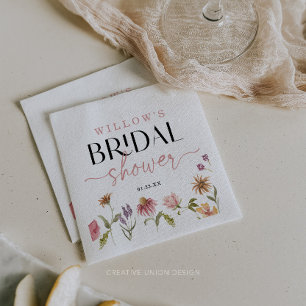Serviette En Papier Fleur sauvage Boho Fête des mariées Decor Napkin