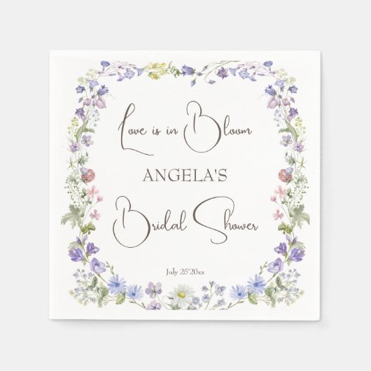 Serviette En Papier Fleur sauvage boho fleurs nuptiale douche (Devant)