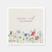 Serviette En Papier Fleur sauvage Boho Garden Mariage beige serviettes (Devant)