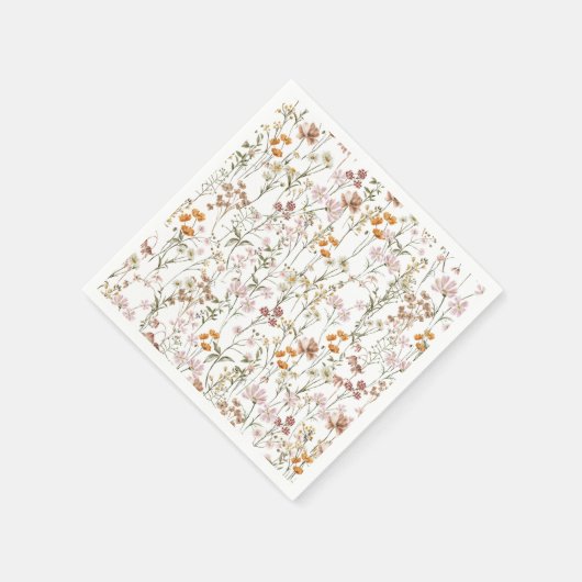 Serviette En Papier Fleur sauvage Boho Mariage Dans Bloom Garden (Coin)