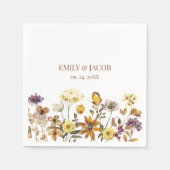 Serviette En Papier Fleur sauvage Boho Mariage Napkins (Devant)