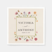 Serviette En Papier Fleur sauvage Boho Mariages (Devant)