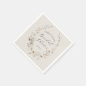 Serviette En Papier Fleur sauvage Boho Rustic Elegant Fête des mariées (Coin)