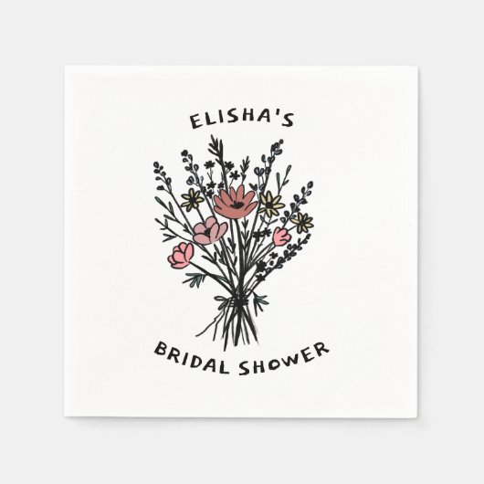 Serviette En Papier Fleur sauvage Bouquet Rustique Whimsical Fête des  (Devant)