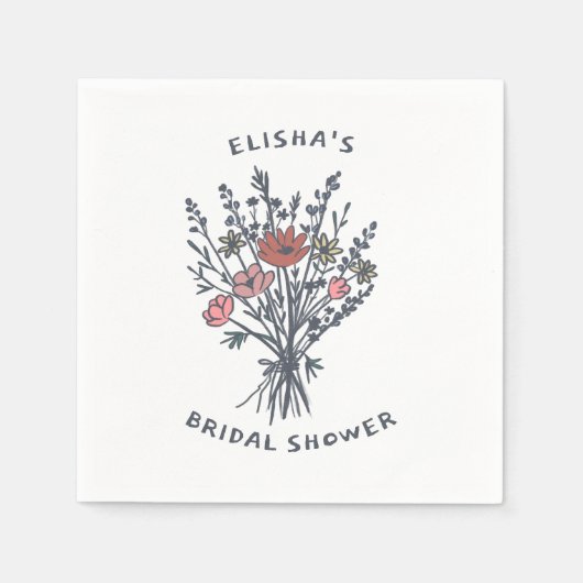 Serviette En Papier Fleur sauvage Bouquet Rustique Whimsical Fête des (Devant)