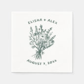 Serviette En Papier Fleur sauvage Bouquet Rustique Whimsical Mariage B (Devant)