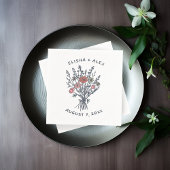 Serviette En Papier Fleur sauvage Bouquet Rustique Whimsical Mariage B