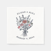 Serviette En Papier Fleur sauvage Bouquet Rustique Whimsical Mariage B (Devant)