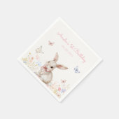 Serviette En Papier Fleur sauvage Bunny Papier d'anniversaire Napkin (Coin)