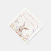 Serviette En Papier Fleur sauvage Bunny Papier d'anniversaire Napkin (Coin)