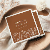 Serviette En Papier Fleur sauvage Burnt Orange Mariage