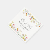 Serviette En Papier Fleur sauvage Butterflies Boho M. & Mme Mariage (Coin)