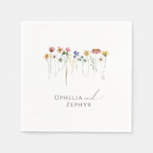 Serviette En Papier Fleur sauvage coloré | Napkins Mariage (Devant)