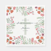 Serviette En Papier Fleur sauvage coloré Première sainte communion (Devant)
