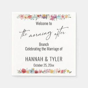 Serviette En Papier Fleur sauvage couleur d'aquarelle le matin après