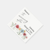 Serviette En Papier Fleur sauvage couleur d'aquarelle le matin après (Coin)