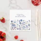 Serviette En Papier Fleur sauvage d'aquarelle bleu Meadow (En situation)