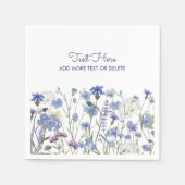 Serviette En Papier Fleur sauvage d'aquarelle bleu Meadow (Devant)