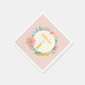 Serviette En Papier Fleur sauvage d'aquarelle Wreath Premier anniversa (Coin)