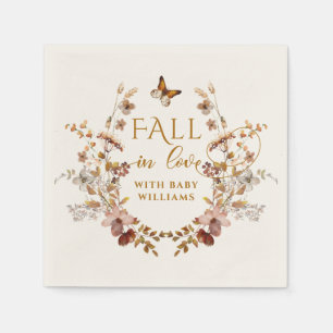 Serviette En Papier Fleur sauvage d'automne minimaliste Baby shower él