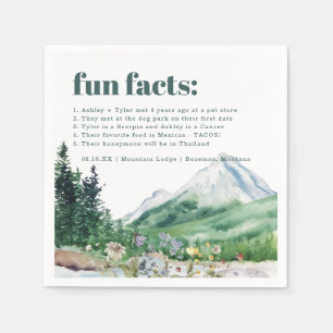 Serviette En Papier Fleur sauvage de montagne Fun Facts Mariage Napk
