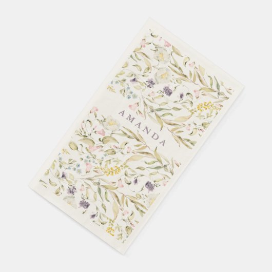 Serviette En Papier Fleur sauvage de printemps Boho Pampas Mariage (Coin)