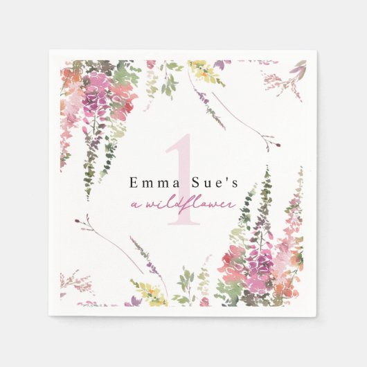 Serviette En Papier Fleur sauvage de printemps Floral Anniversaire Nap (Devant)