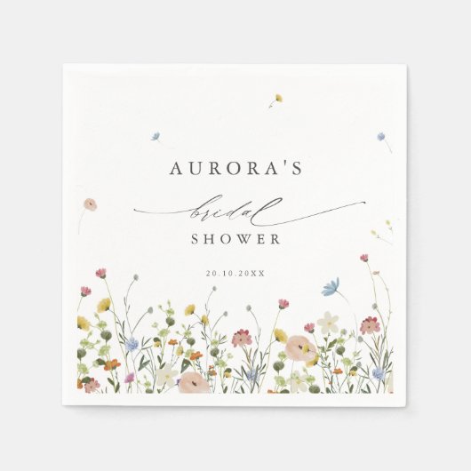 Serviette En Papier Fleur sauvage de printemps Jardin Floral douche nu (Devant)