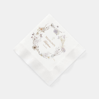 Serviette En Papier fleur sauvage délicat couronne Baptême Papier Napk