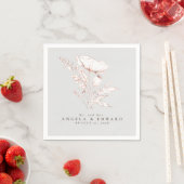 Serviette En Papier Fleur sauvage dessiné à la main Élégant minimalist (En situation)