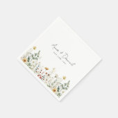 Serviette En Papier Fleur sauvage d'été Mariage de terrain (Coin)