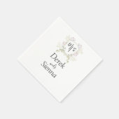 Serviette En Papier Fleur sauvage Dusky Monogram Crest Mariage (Coin)