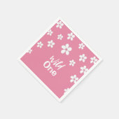 Serviette En Papier Fleur sauvage Dusty rose mignon bébé fille anniver (Coin)