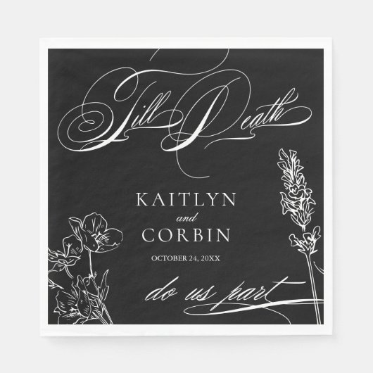 Serviette En Papier Fleur sauvage Élégant Mariage gothique (Devant)